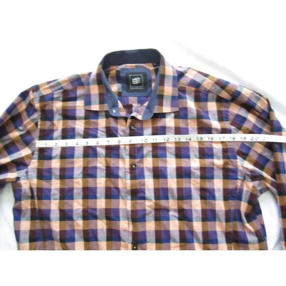 Men's Bachrach Cotton Front Button Checkered Plaid Long Sleeve Shirt Sz XL MT18 - Picture 2 of 5